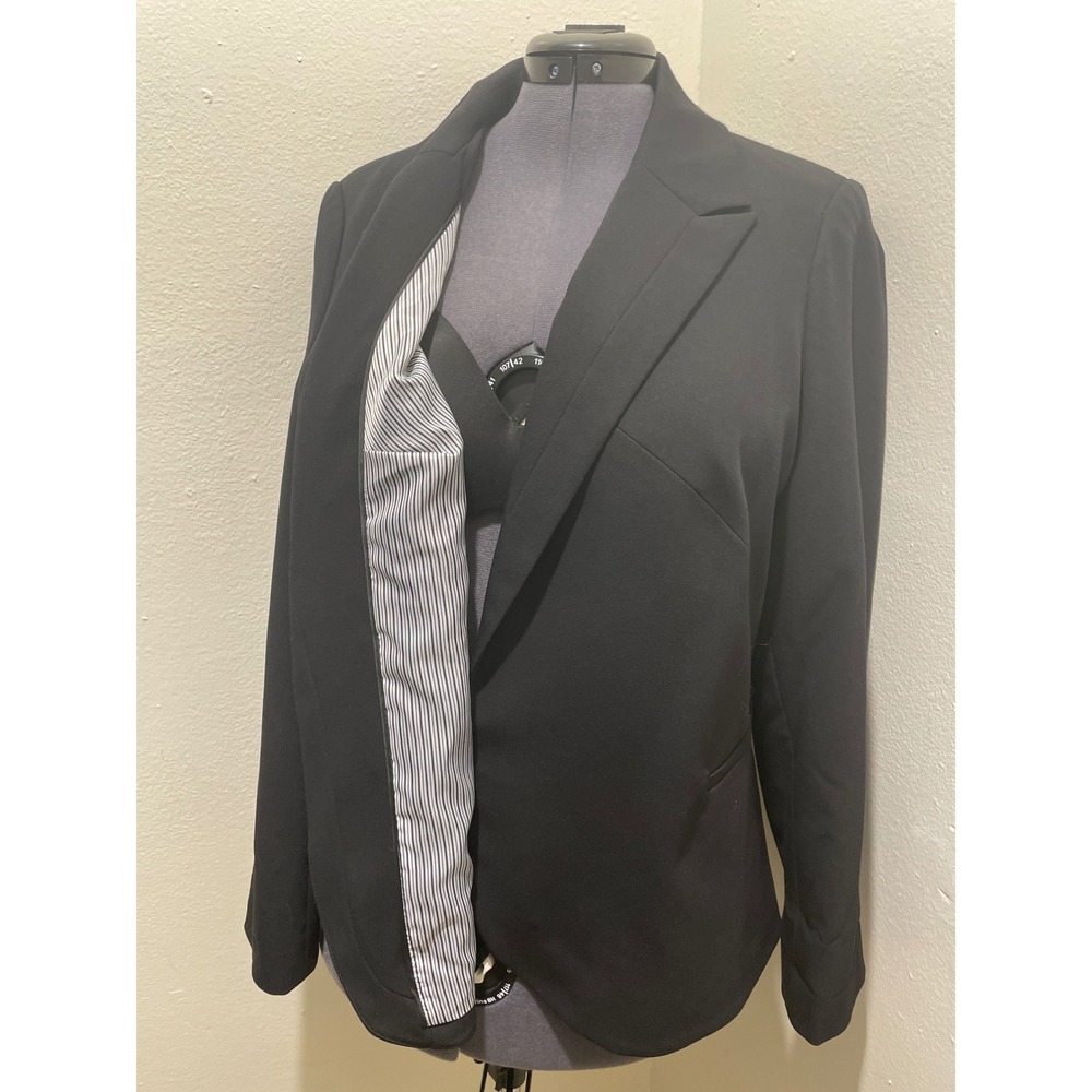 Black Blazer Worthington 2X High Quality Jacket Striped Lining Heavy